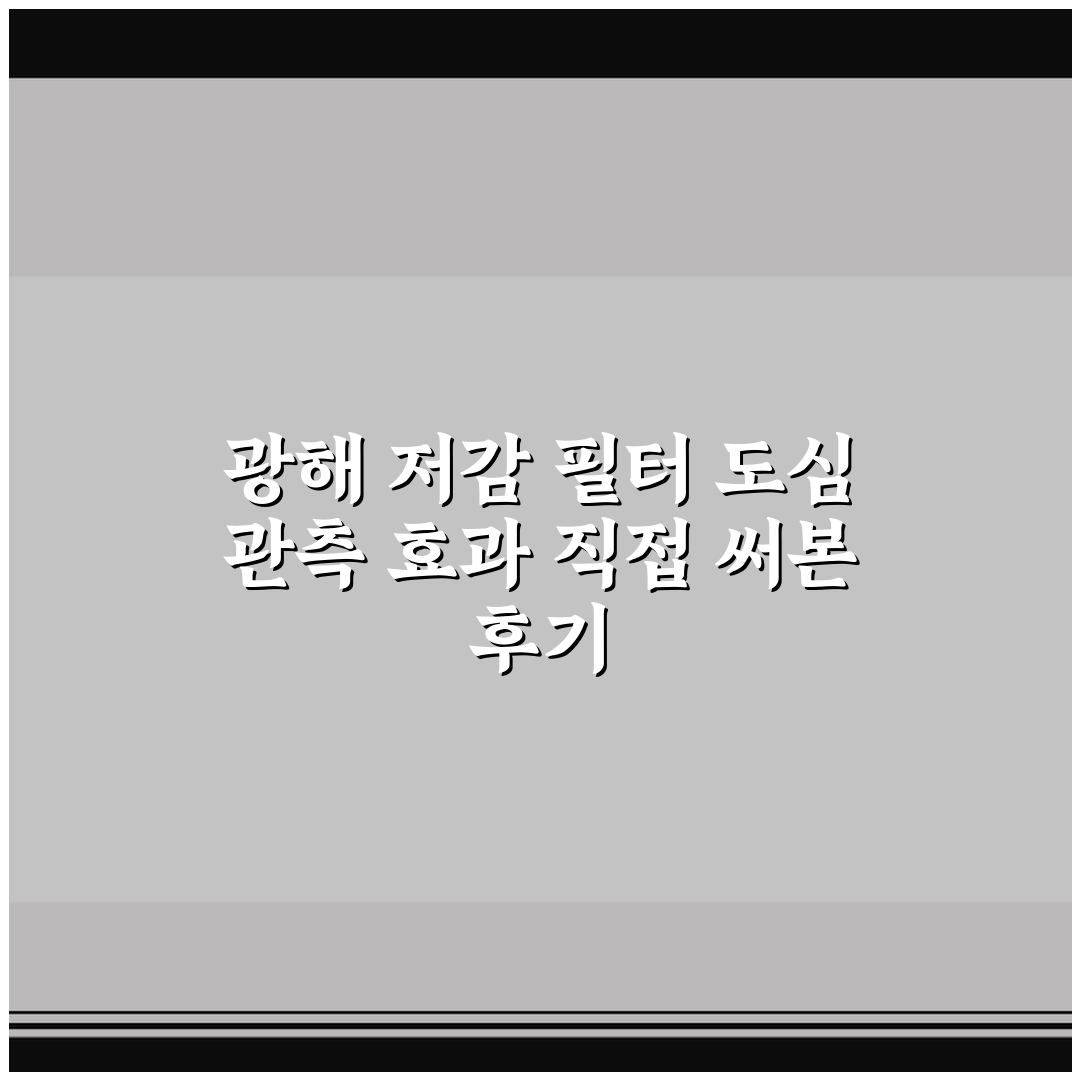 광해 저감 필터 도심 관측 효과 직접 써본 후기
