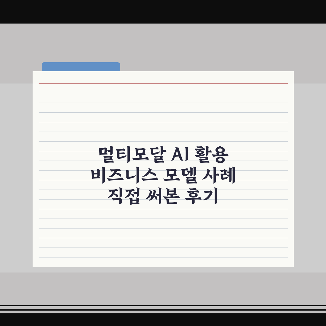 멀티모달 AI 활용 비즈니스 모델 사례 직접 써본 후기