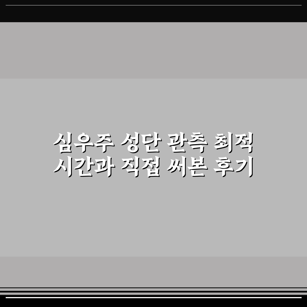 심우주 성단 관측 최적 시간과 직접 써본 후기