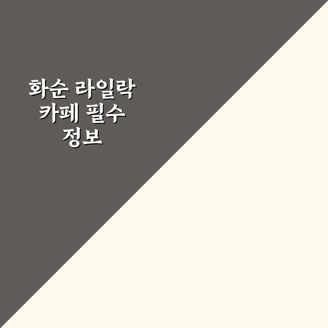 화순 라일락 카페 방문 전 체크포인트 5가지 분석