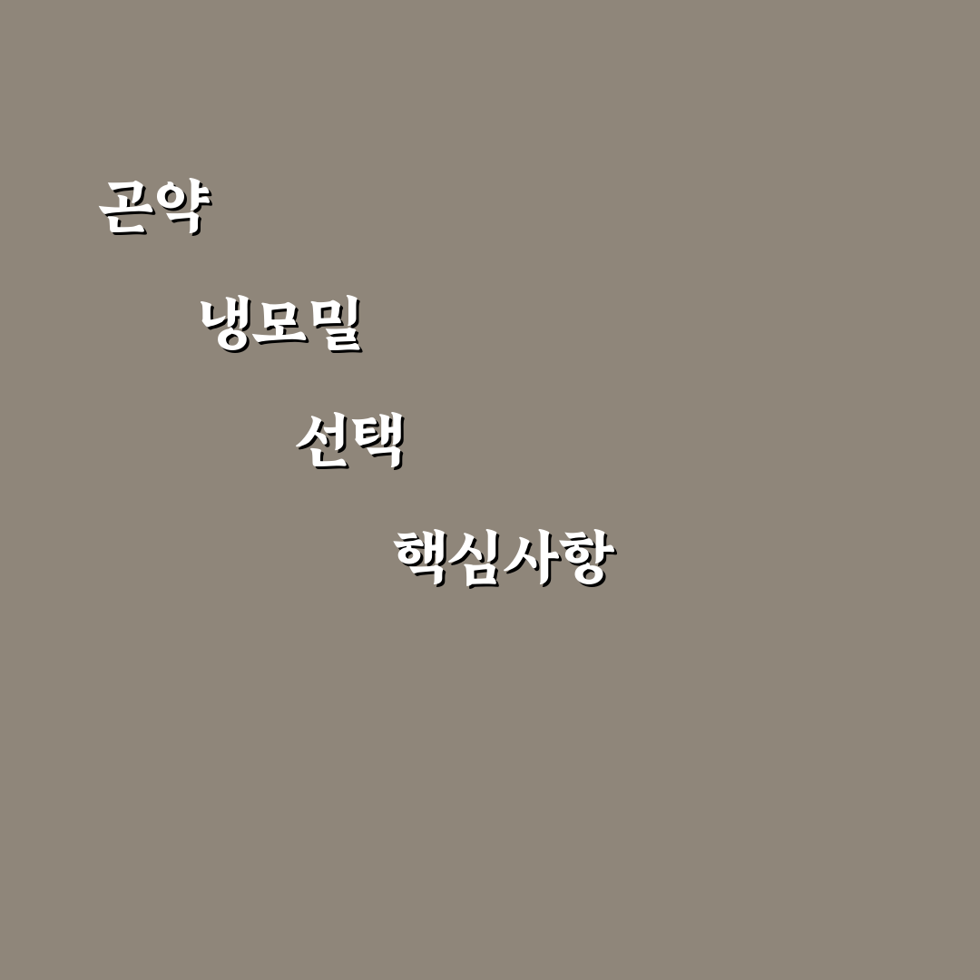 곤약 냉모밀 비교와 선택 기준 5가지 총정리
