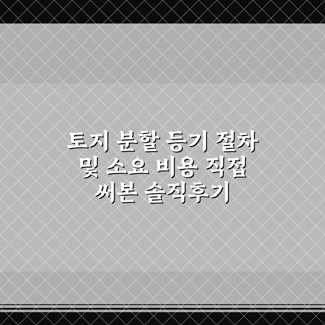 토지 분할 등기 절차 및 소요 비용 직접 써본 솔직후기