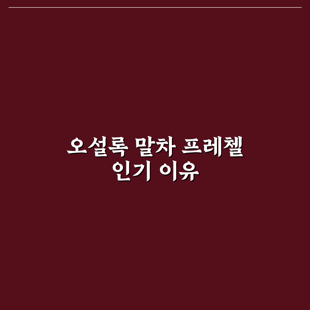 오설록 말차 프레첼 품질과 맛 비교 분석 가이드