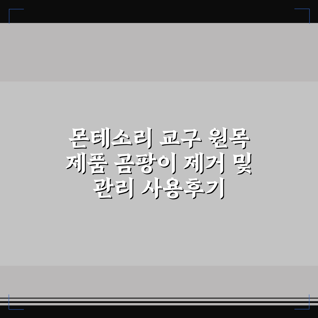 몬테소리 교구 원목 제품 곰팡이 제거 및 관리 사용후기
