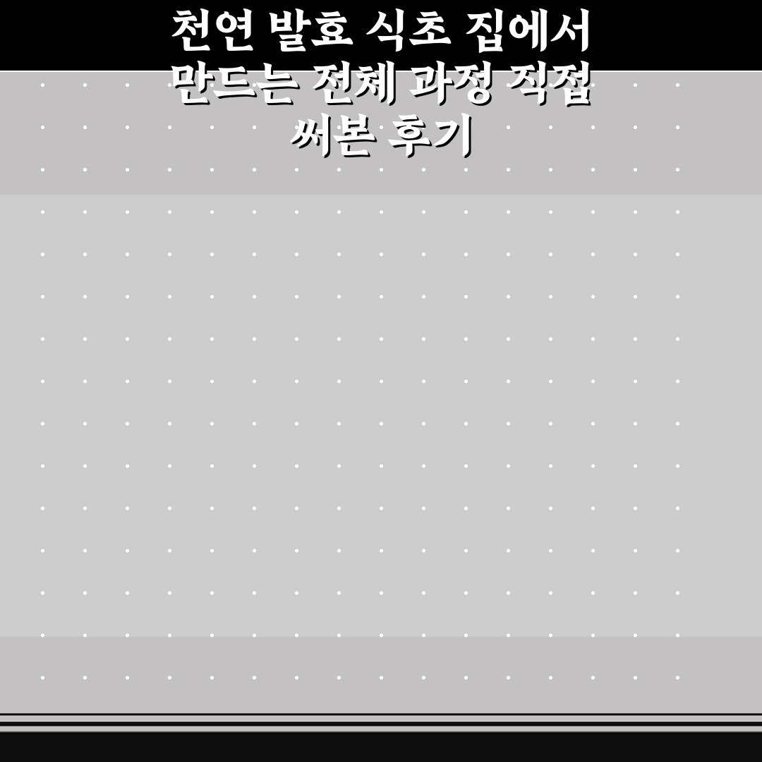 천연 발효 식초 집에서 만드는 전체 과정 직접 써본 후기