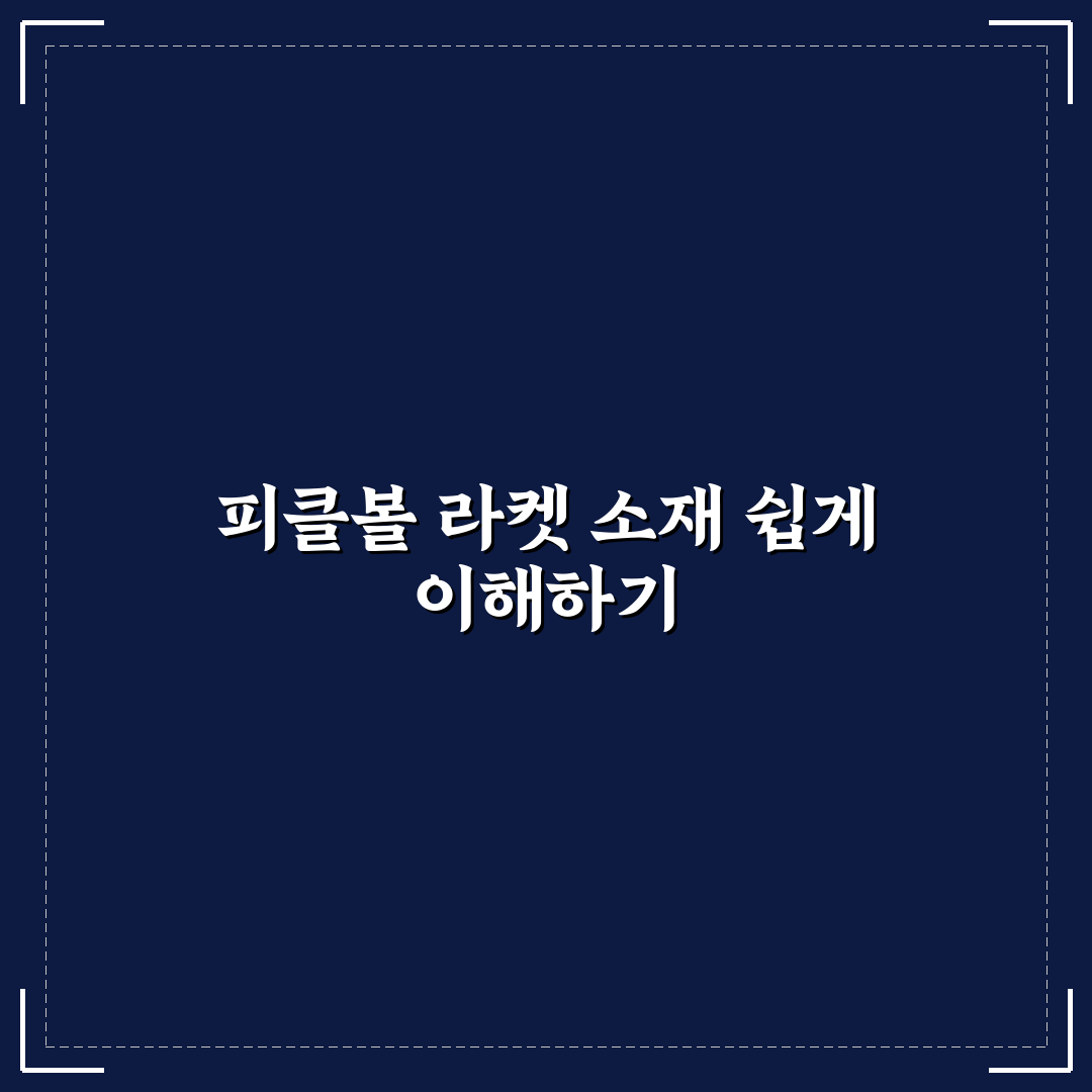 피클볼 라켓 카본 vs 파이버글라스 선택 꿀팁 알려드려요