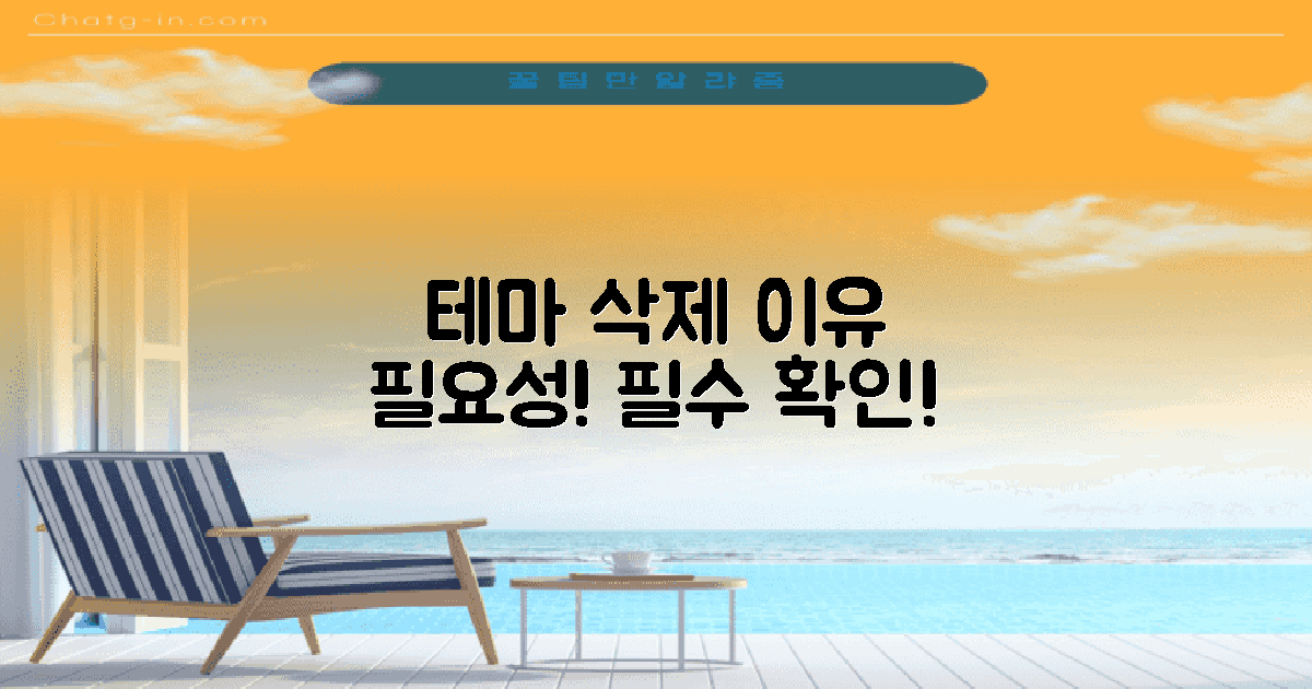 테마 삭제 이유와 필요성