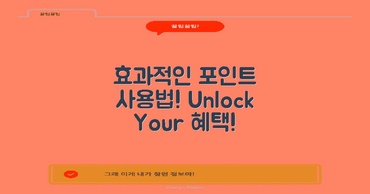 효과적인 포인트 사용법