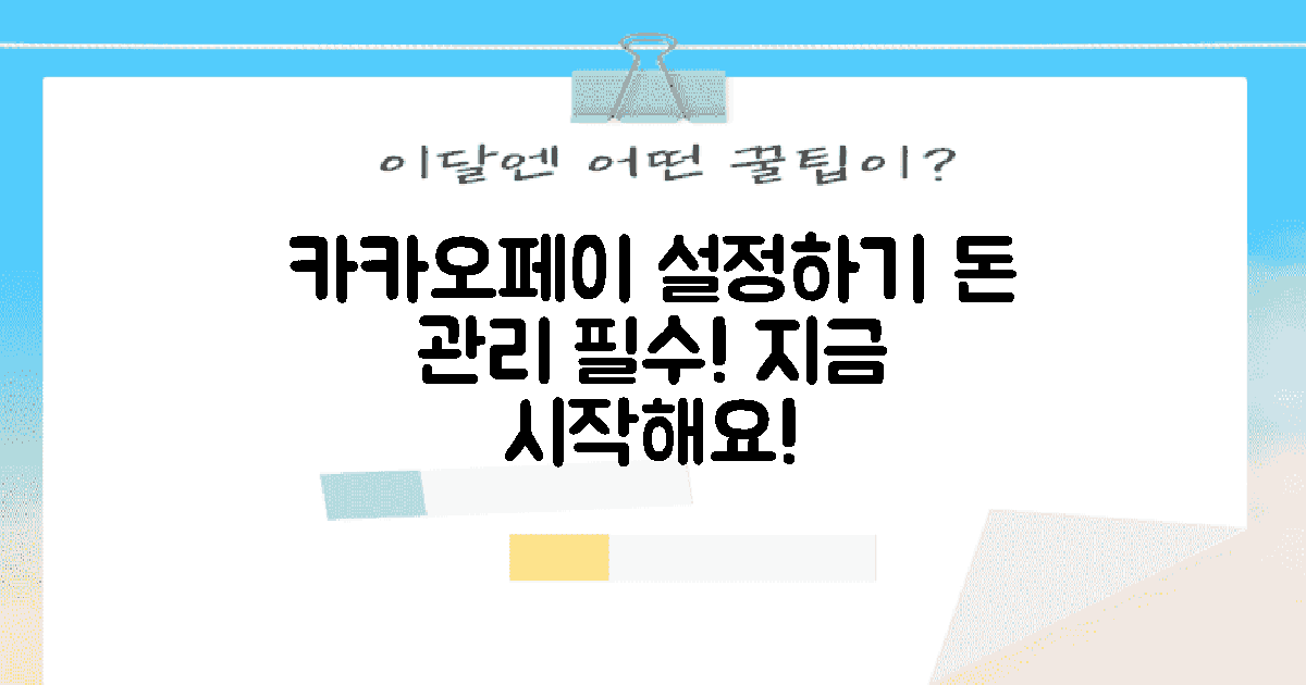 카카오페이를 설정하세요