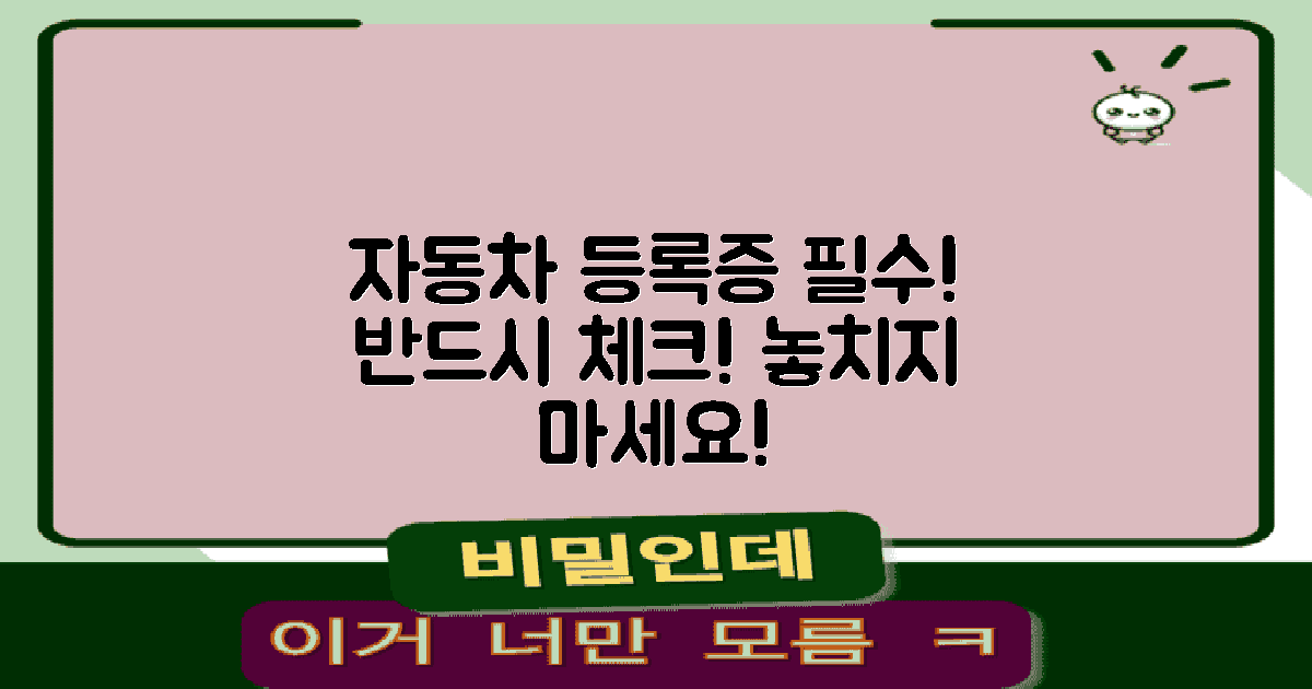 자동차등록증 체크하세요