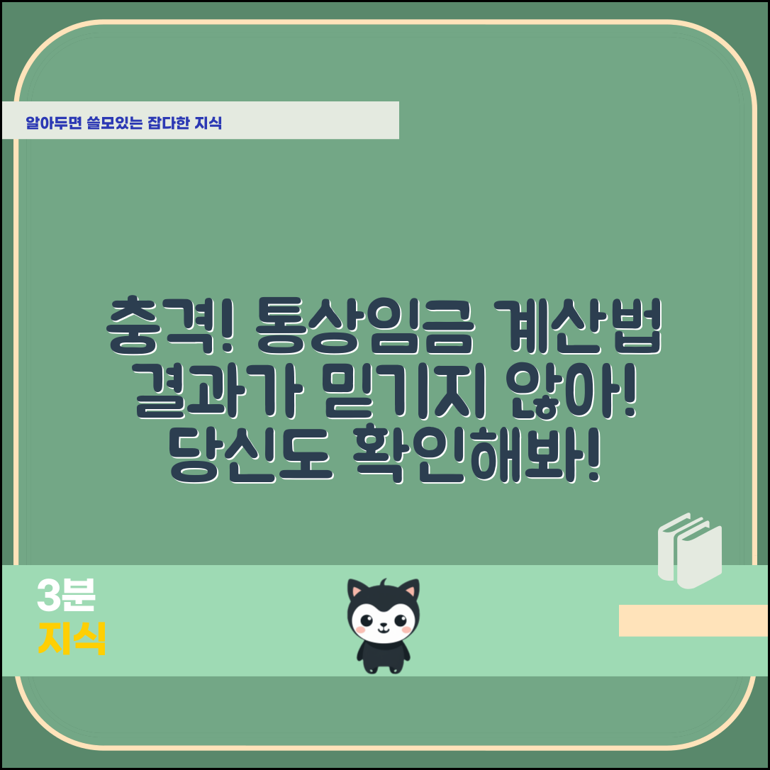 충격적인 통상임금 계산방법, 결과가 믿을 수 없다!