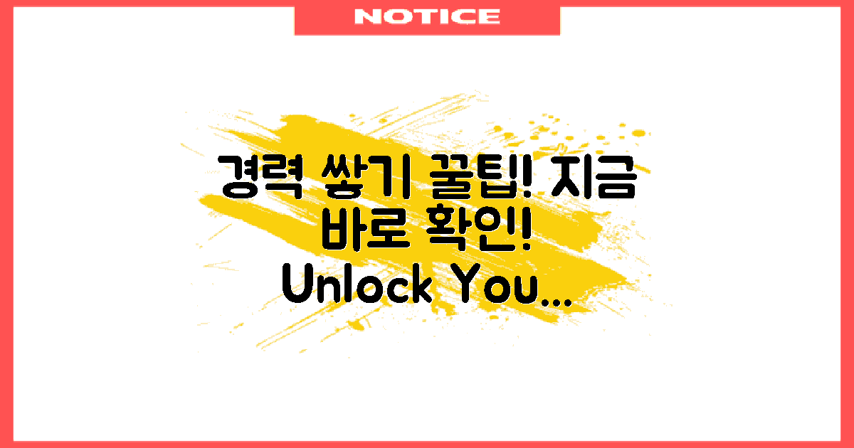 경력을 쌓는 방법 알아보세요