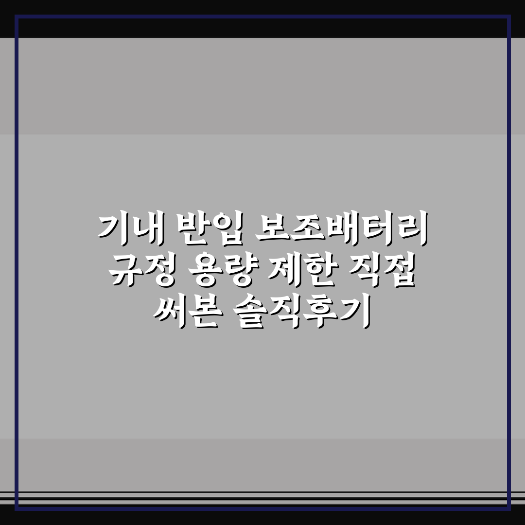 기내 반입 보조배터리 규정 용량 제한 직접 써본 솔직후기